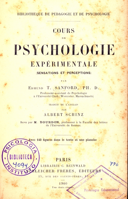 Cours de psychologie experimentale sensations et perception